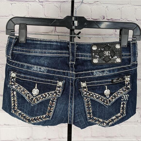 NWT Miss Me Center Stage Super Short Cutoff Jean Shorts - Size 24 - Picture 2 of 13